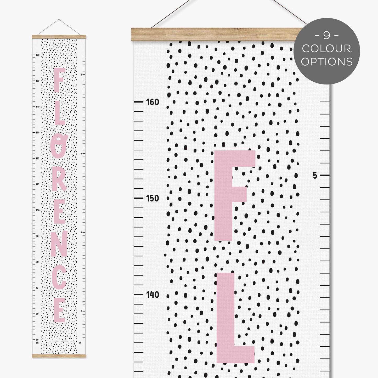 SPOTTY DOTS PERSONALISED HEIGHT CHART