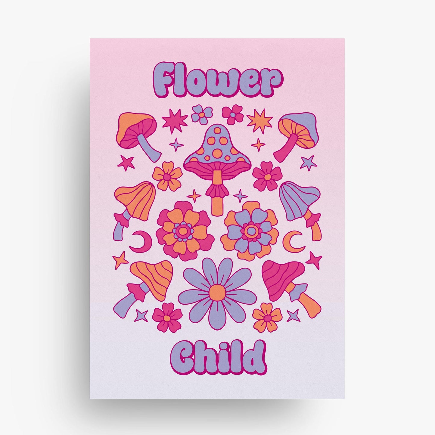 GROOVY GIRL SET OF THREE PERSONALISED PRINTS