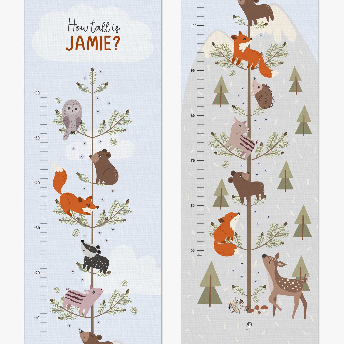 FOREST ANIMALS PERSONALISED HEIGHT CHART