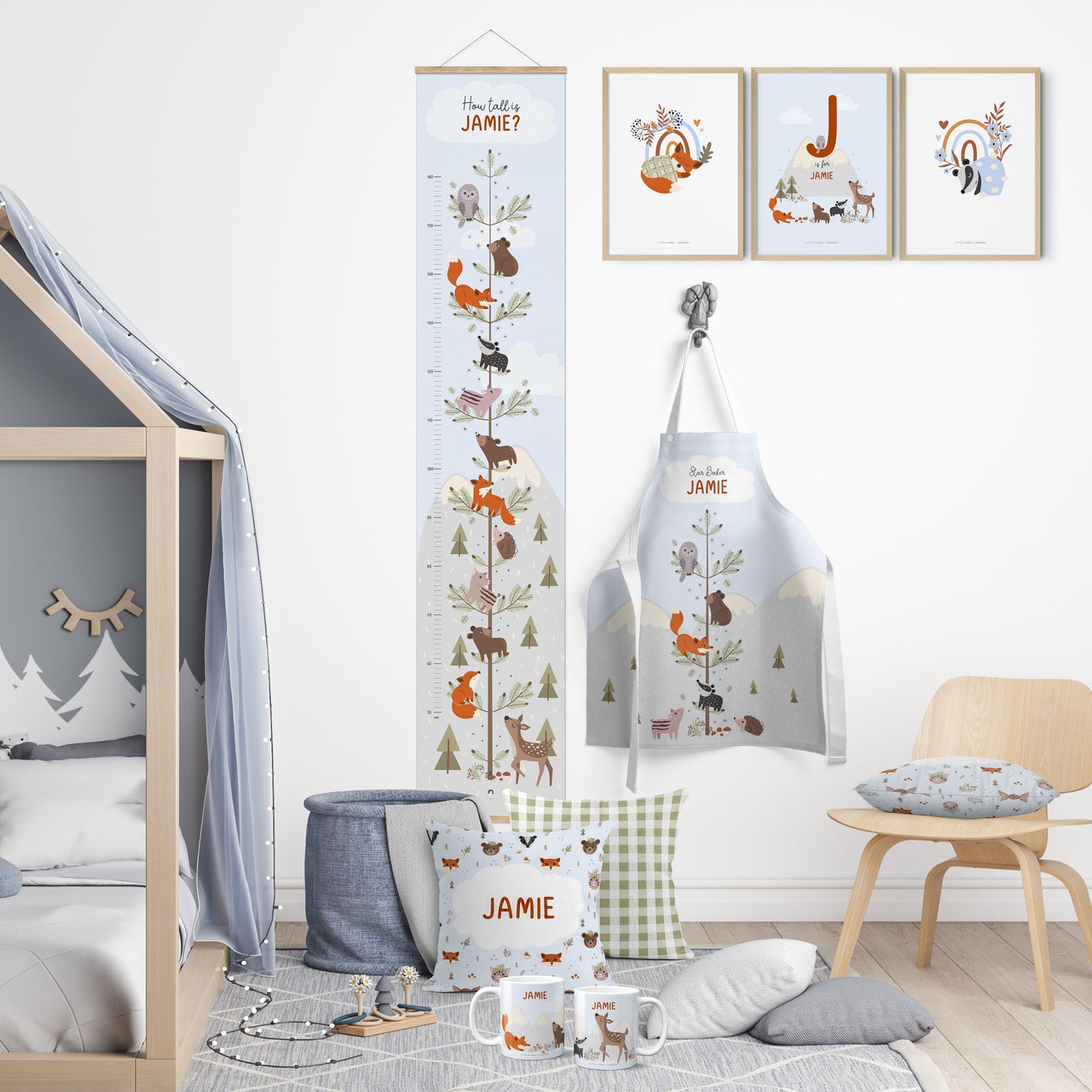 FOREST ANIMALS PERSONALISED HEIGHT CHART
