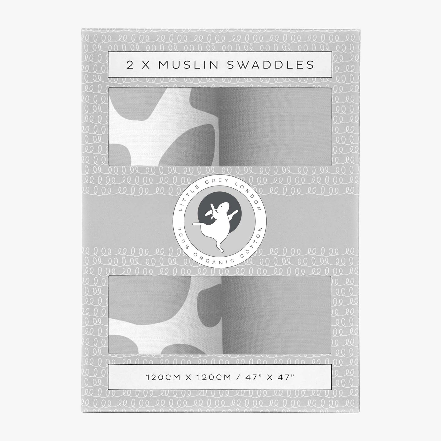 PACK OF TWO EXTRA LARGE 100% ORGANIC COTTON MUSLINS