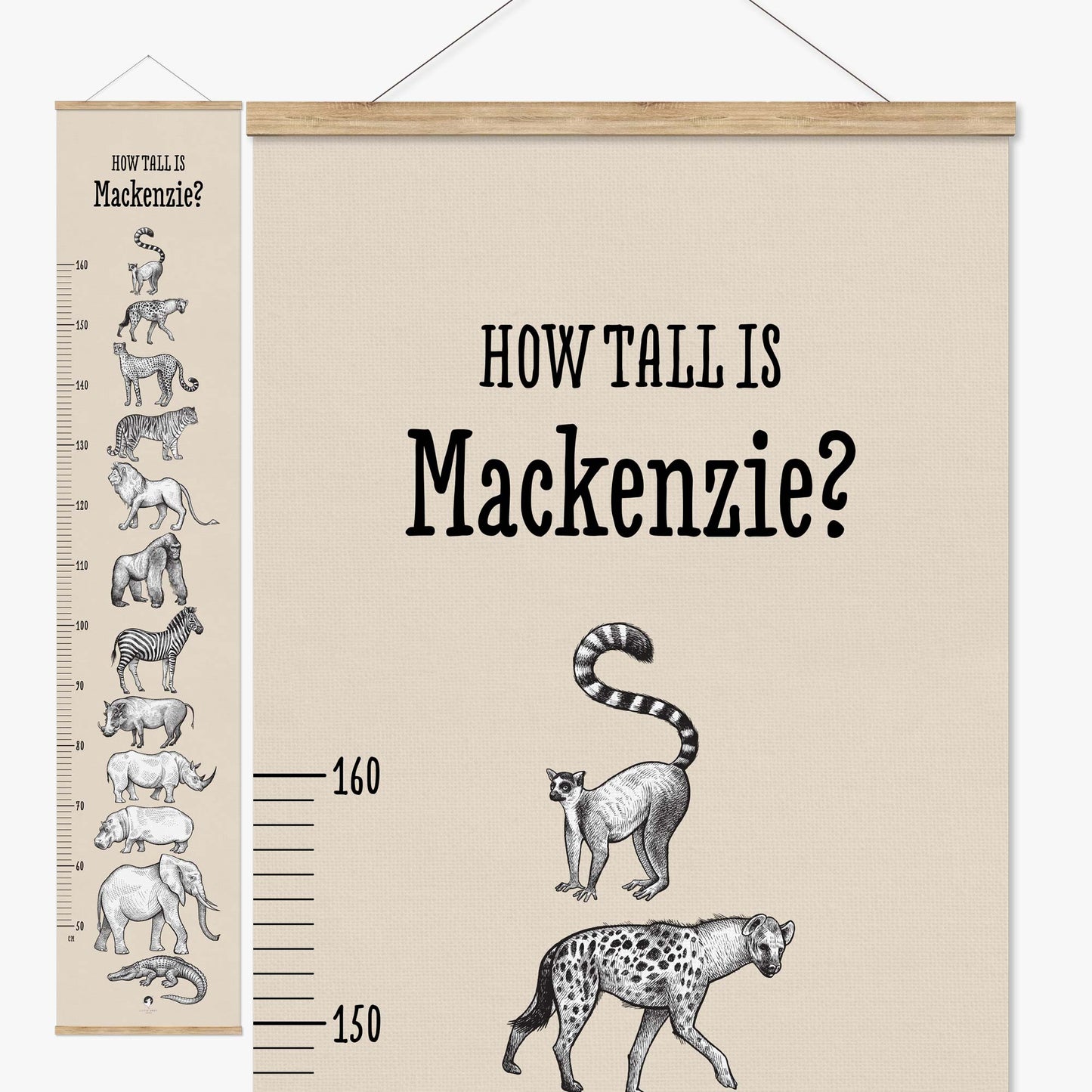 AFRICAN ANIMALS PERSONALISED HEIGHT CHART