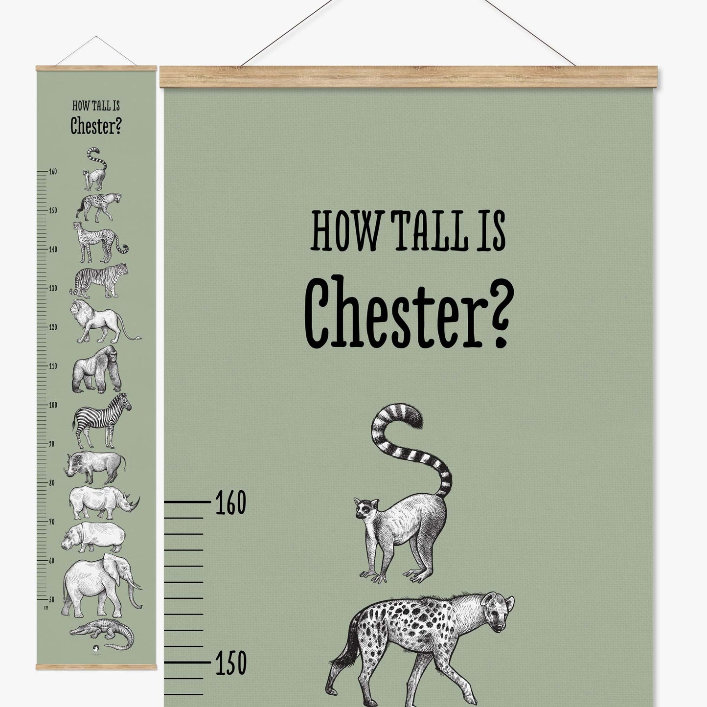 AFRICAN ANIMALS PERSONALISED HEIGHT CHART