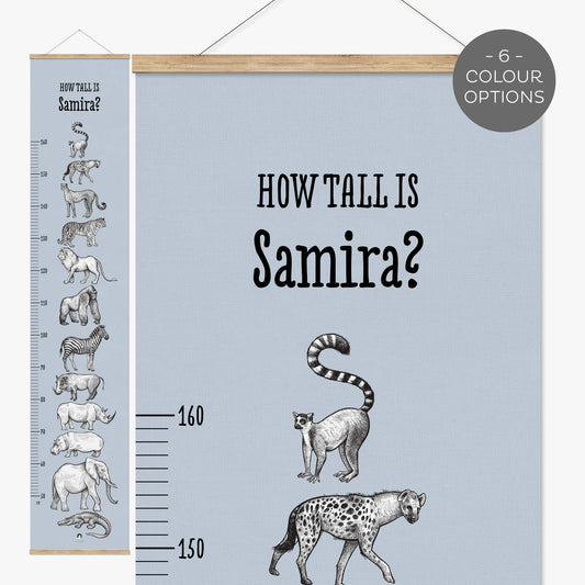 AFRICAN ANIMALS PERSONALISED HEIGHT CHART