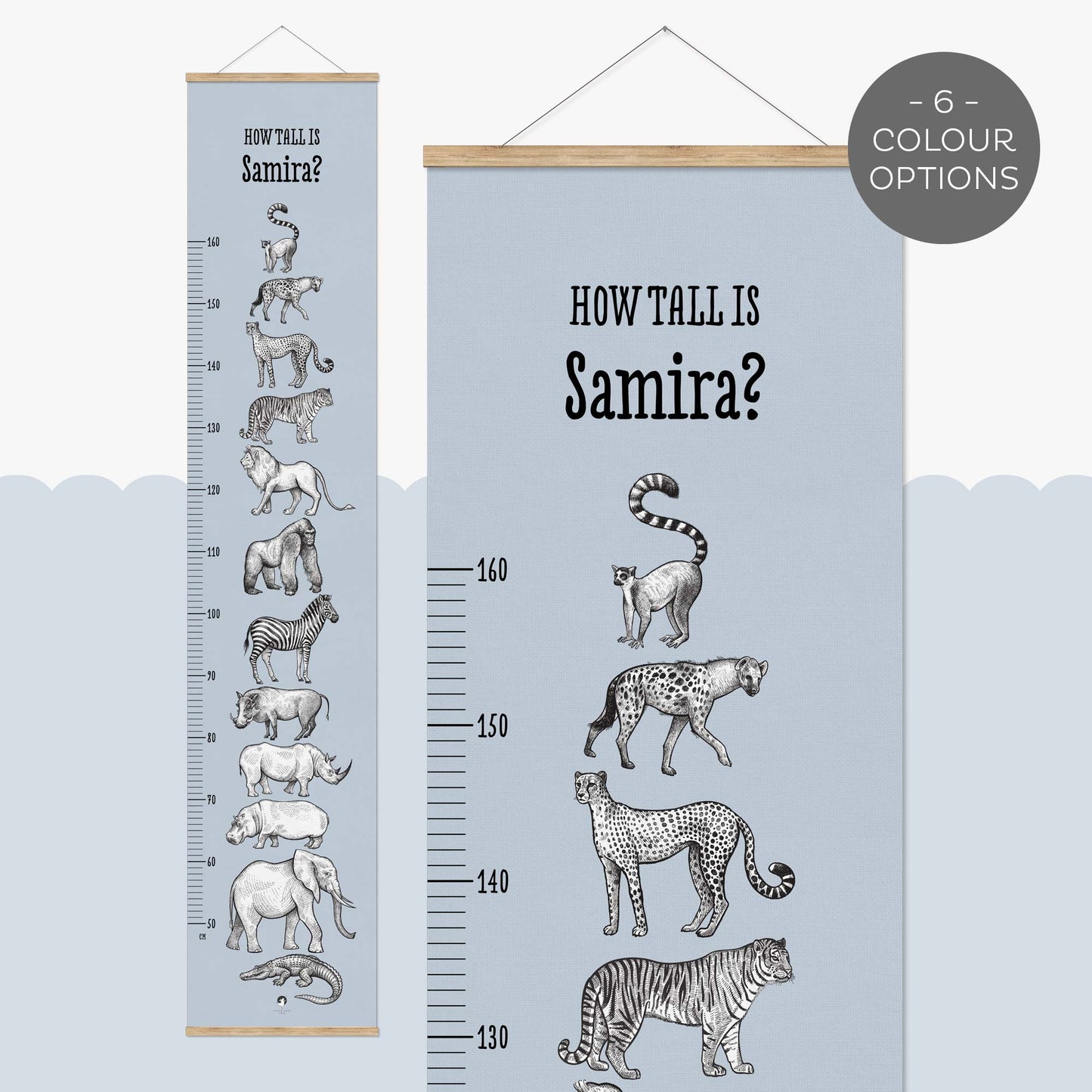 AFRICAN ANIMALS PERSONALISED HEIGHT CHART