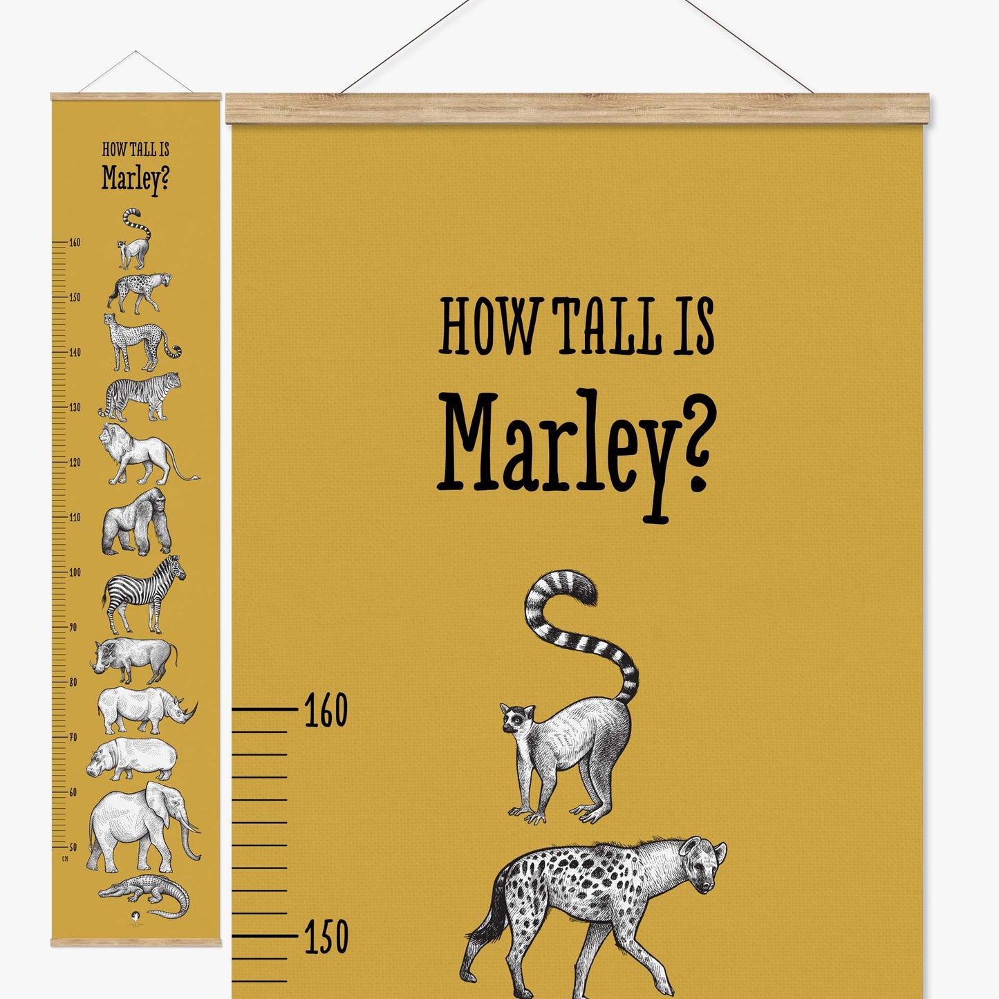 AFRICAN ANIMALS PERSONALISED HEIGHT CHART