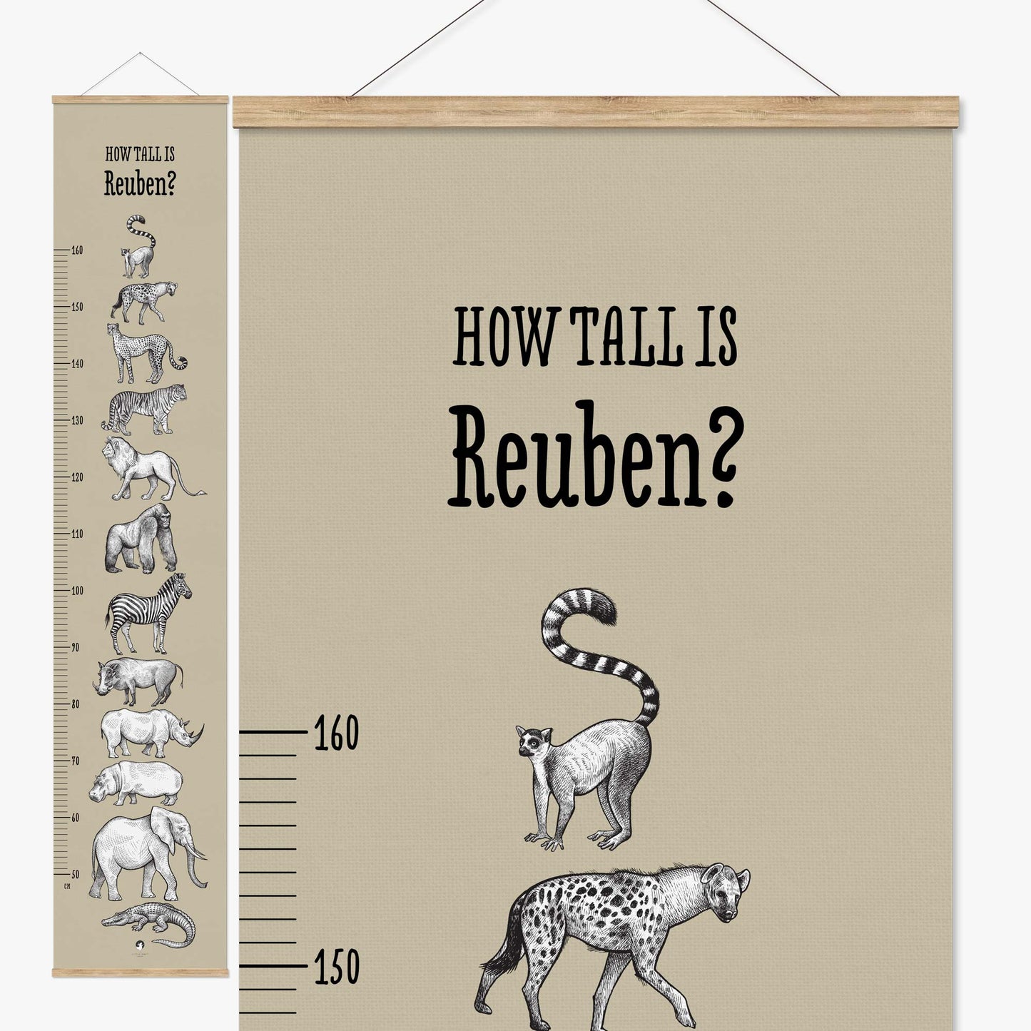 AFRICAN ANIMALS PERSONALISED HEIGHT CHART