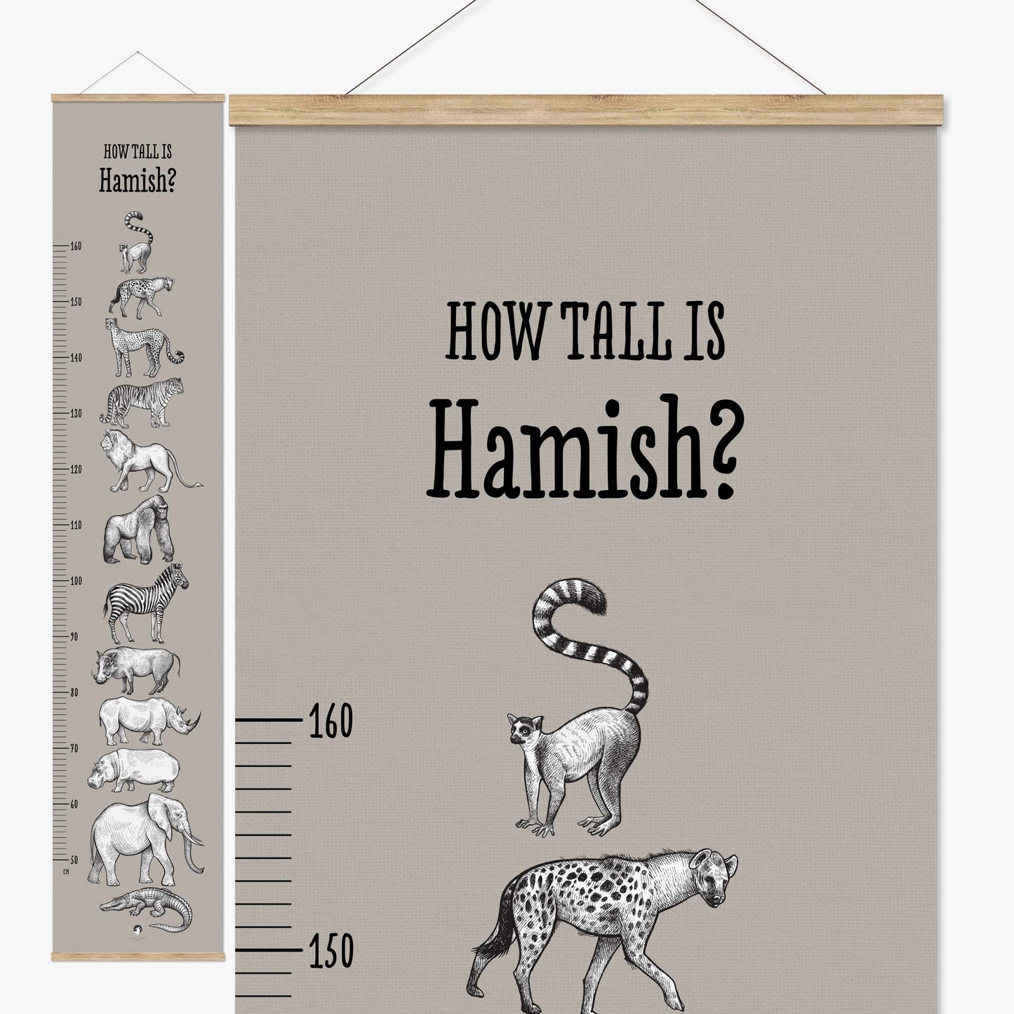 AFRICAN ANIMALS PERSONALISED HEIGHT CHART