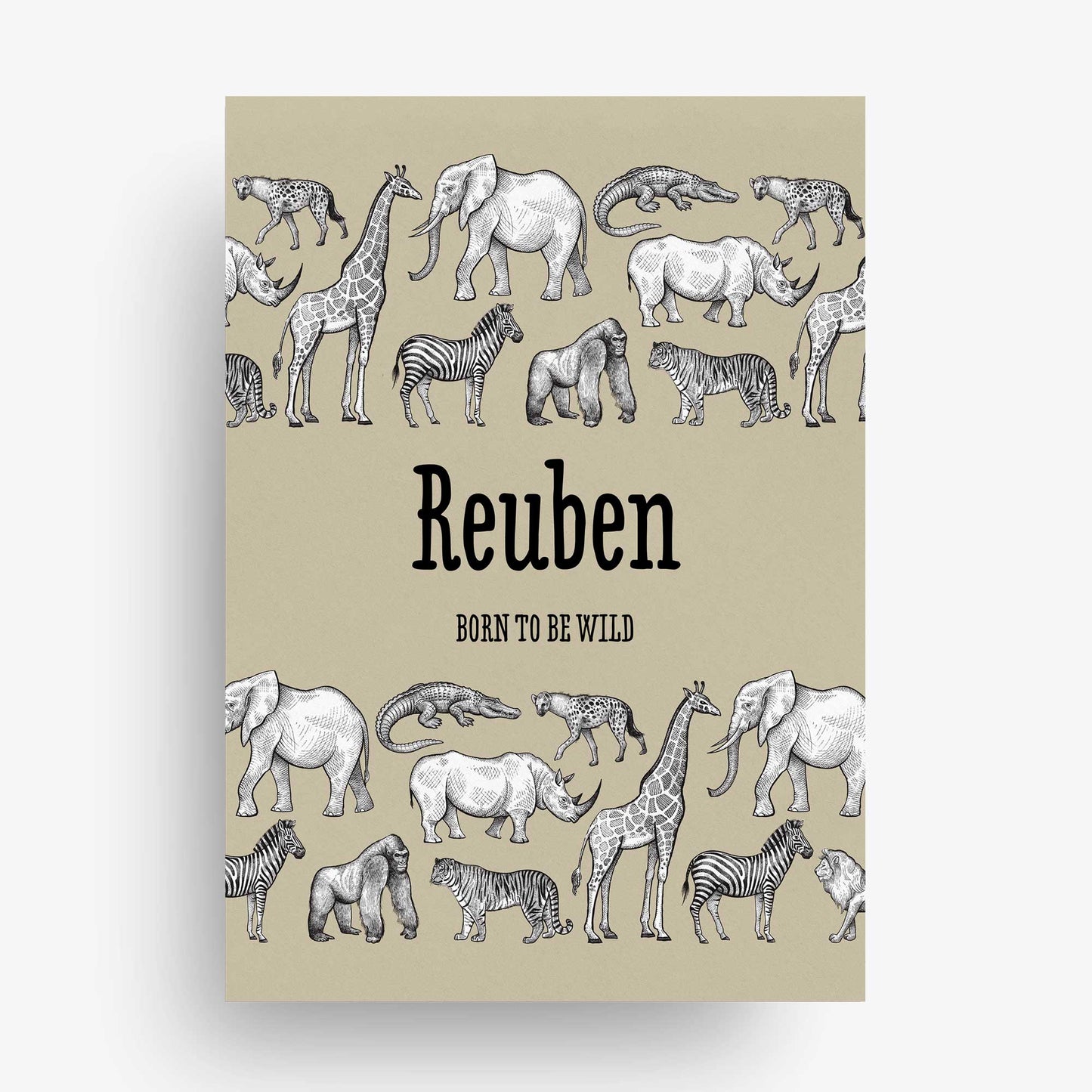 AFRICAN ANIMALS PERSONALISED ART PRINT