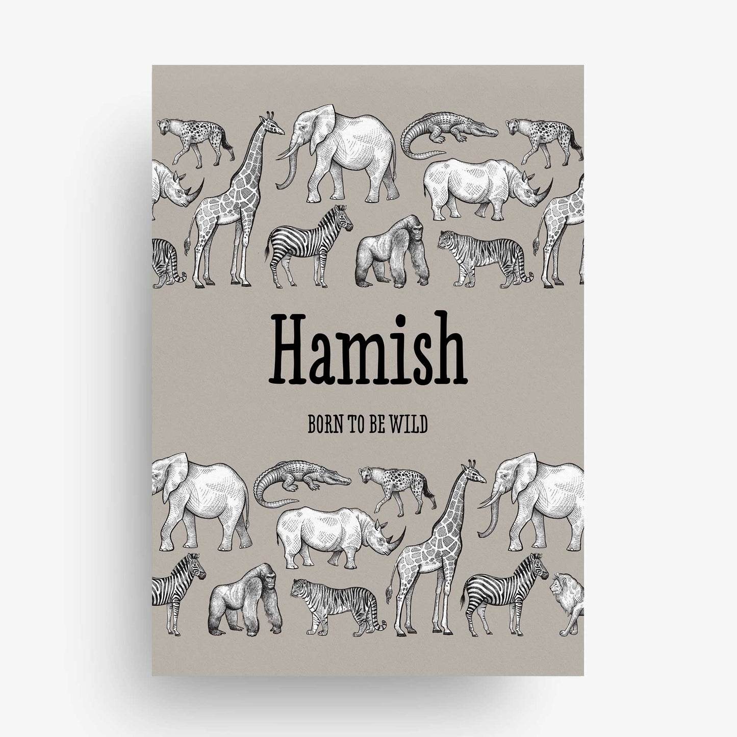 AFRICAN ANIMALS PERSONALISED ART PRINT