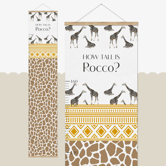 TRIBAL GIRAFFE PERSONALISED HEIGHT CHART
