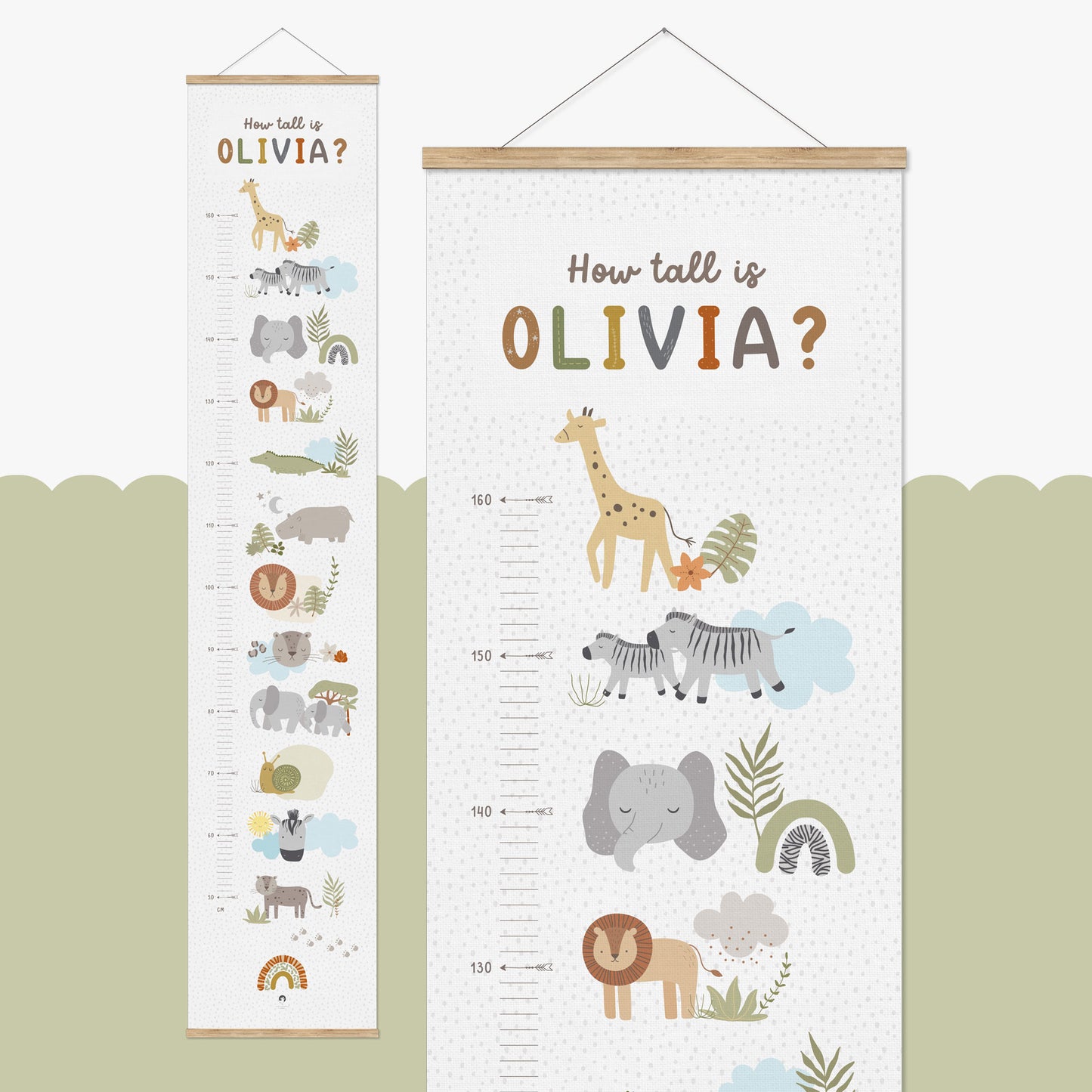 BABY SAFARI PERSONALISED HEIGHT CHART