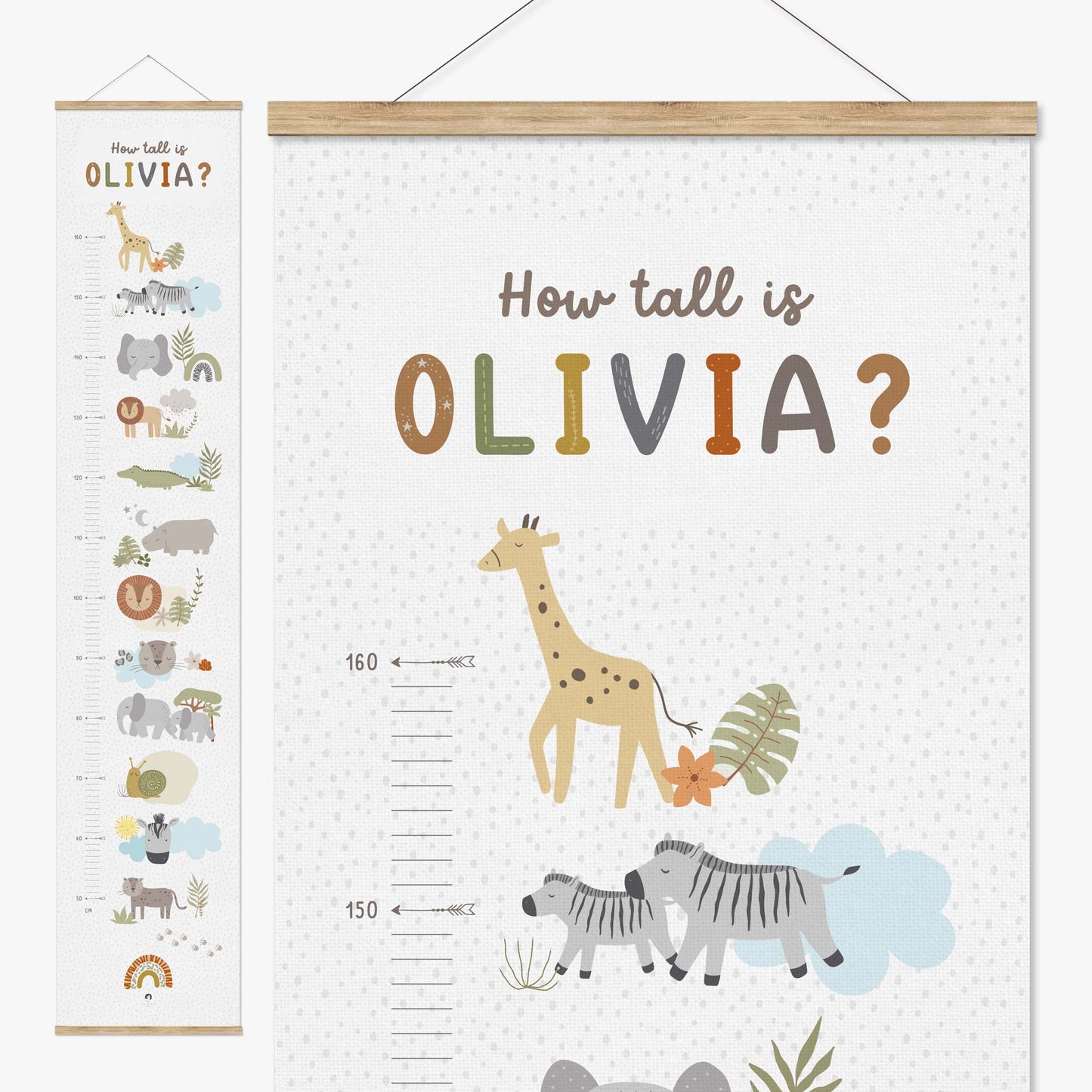 BABY SAFARI PERSONALISED HEIGHT CHART