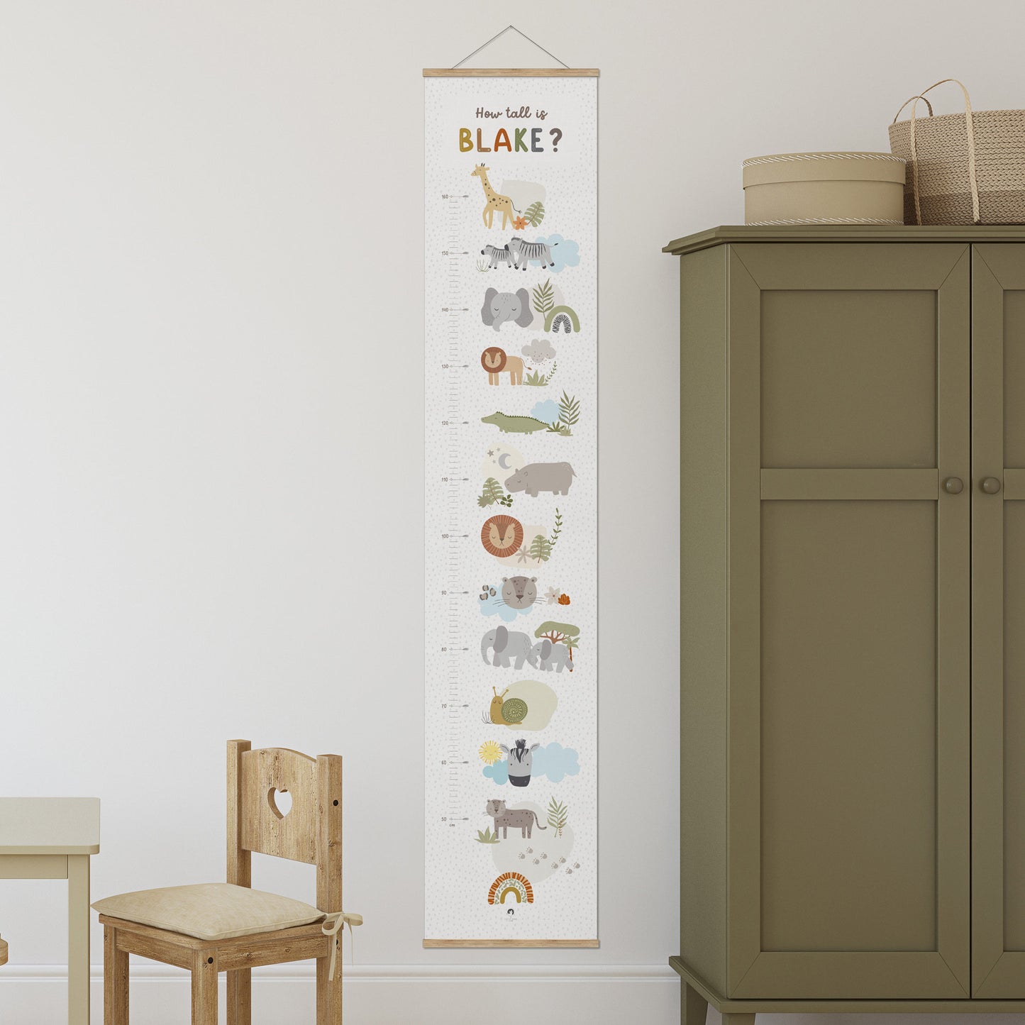 BABY SAFARI PERSONALISED HEIGHT CHART