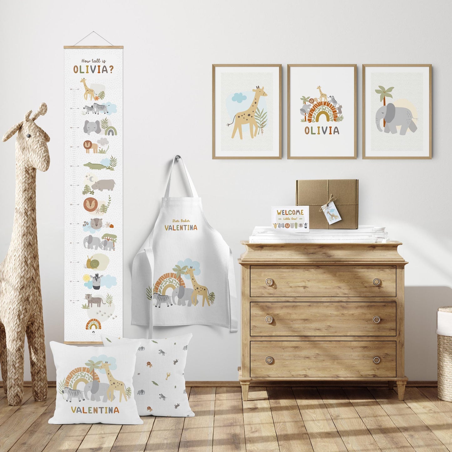 BABY SAFARI PERSONALISED HEIGHT CHART