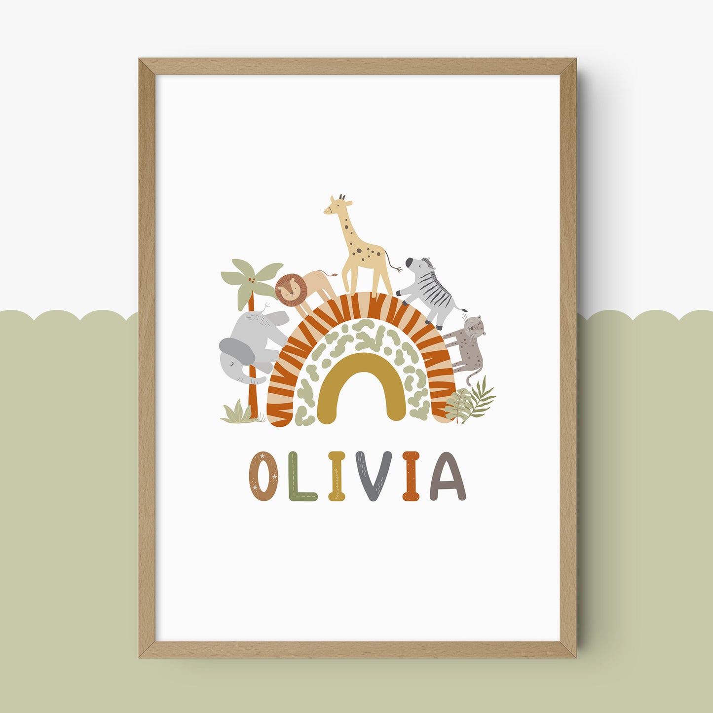 BABY SAFARI PERSONALISED ART PRINT