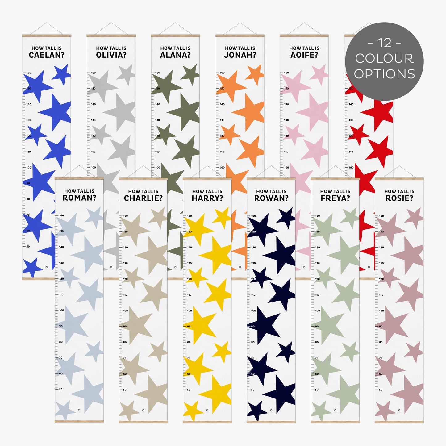 BIG STARS PERSONALISED HEIGHT CHART