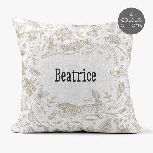 BUNNIES & BUTTERFLIES PERSONALISED SCATTER CUSHION