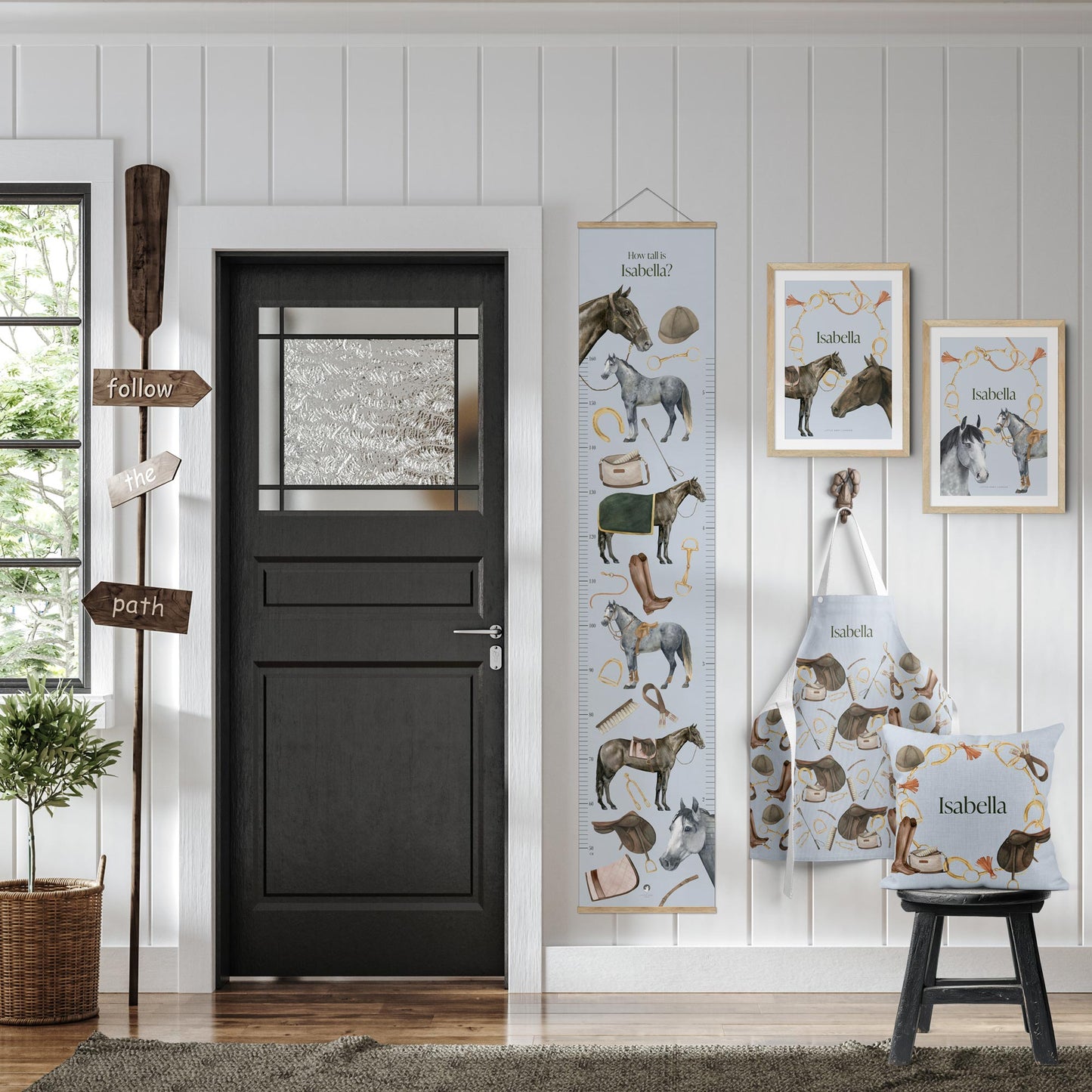EQUESTRIAN PERSONALISED ART PRINT - SKY BLUE