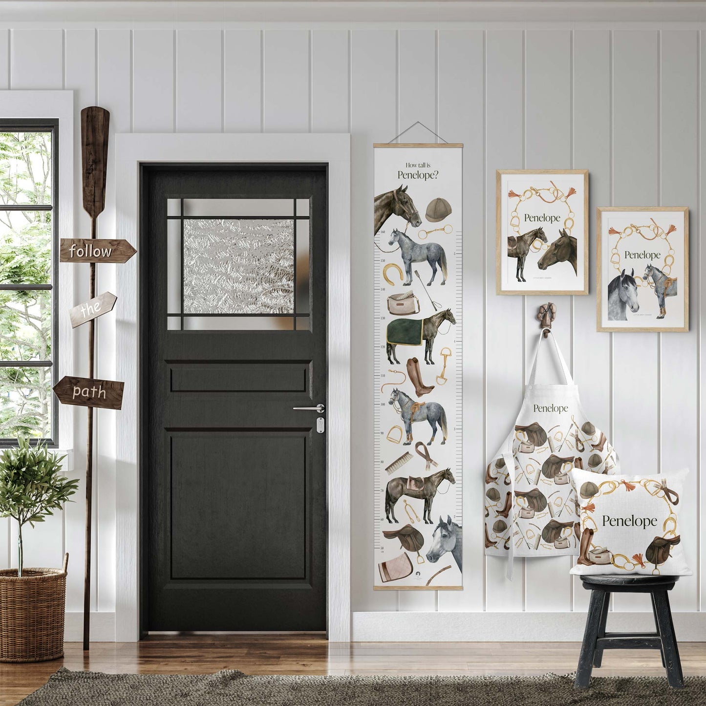 EQUESTRIAN PERSONALISED ART PRINT - WHITE
