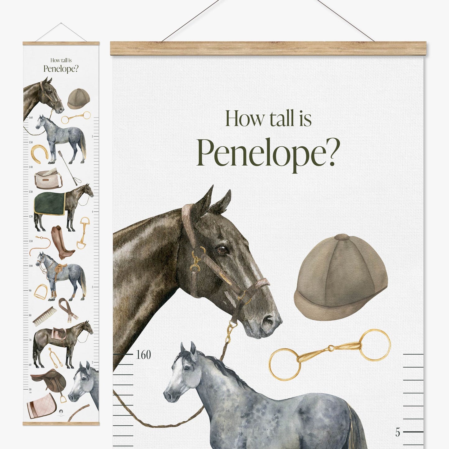 EQUESTRIAN PERSONALISED HEIGHT CHART - SKY BLUE