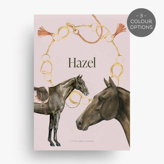 EQUESTRIAN PERSONALISED ART PRINT - BLUSH