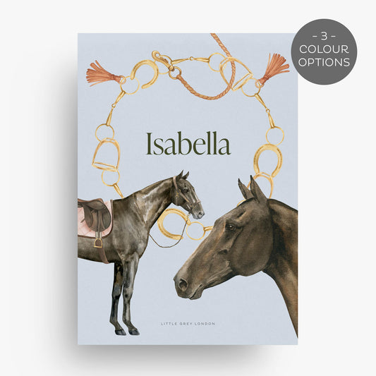 EQUESTRIAN PERSONALISED ART PRINT - SKY BLUE
