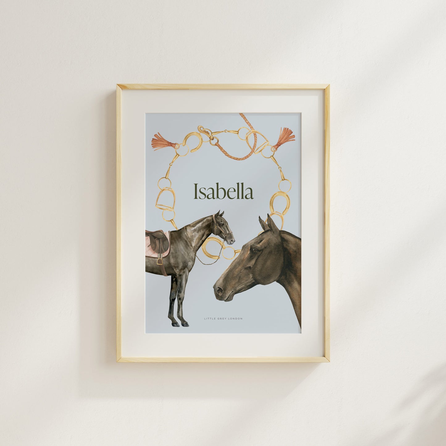 EQUESTRIAN PERSONALISED ART PRINT - SKY BLUE