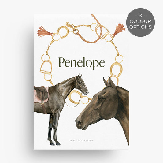 EQUESTRIAN PERSONALISED ART PRINT - WHITE