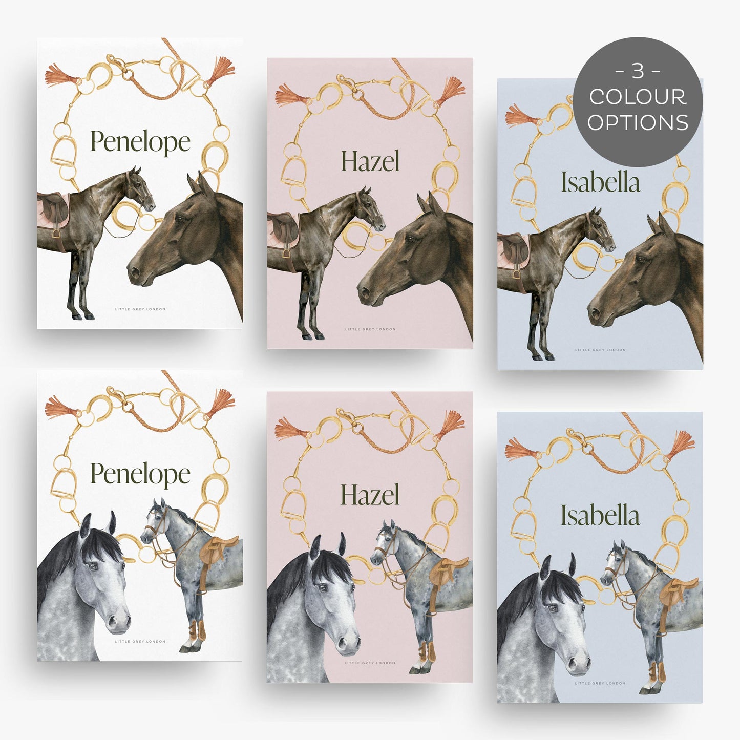 EQUESTRIAN PERSONALISED ART PRINT - SKY BLUE