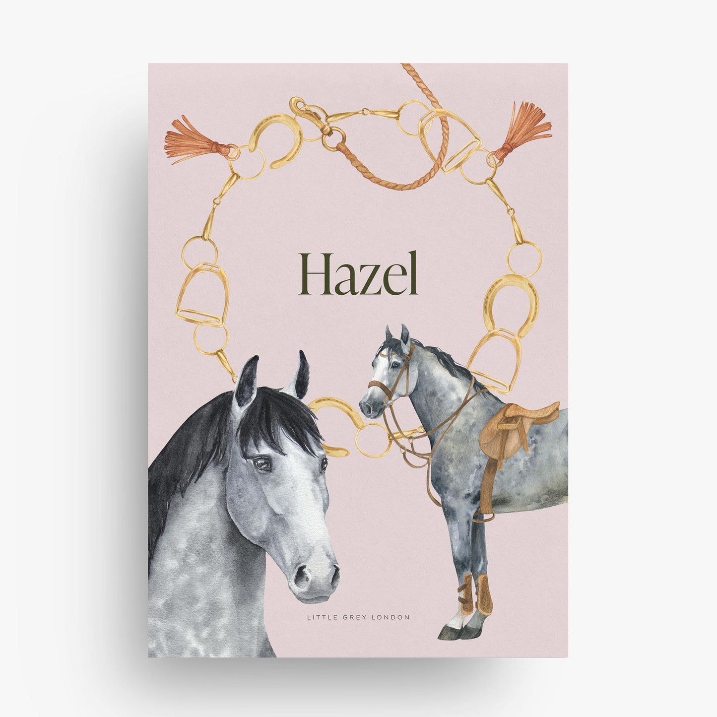 EQUESTRIAN PERSONALISED ART PRINT - SKY BLUE