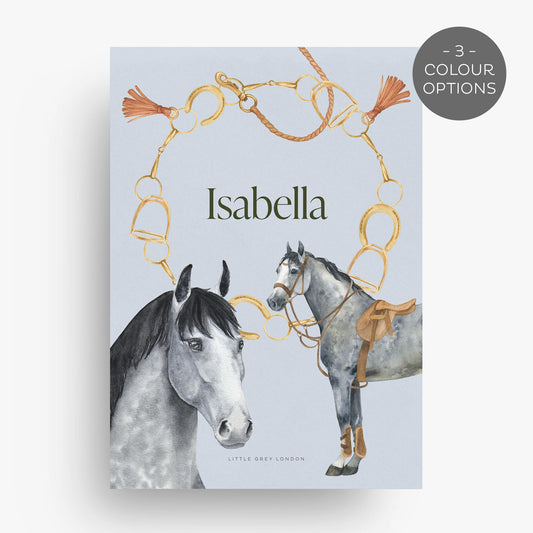 EQUESTRIAN PERSONALISED ART PRINT - SKY BLUE