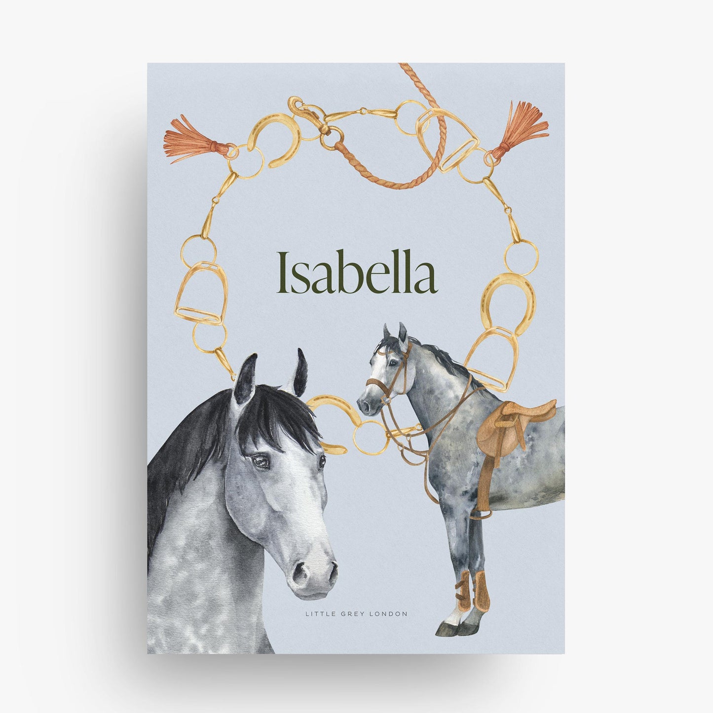 EQUESTRIAN PERSONALISED ART PRINT - SKY BLUE
