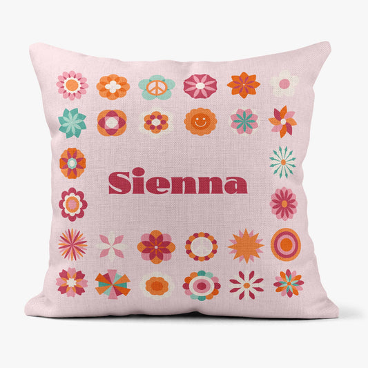 FLOWER POWER PERSONALISED SCATTER CUSHION