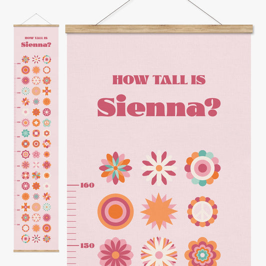 FLOWER POWER PERSONALISED HEIGHT CHART