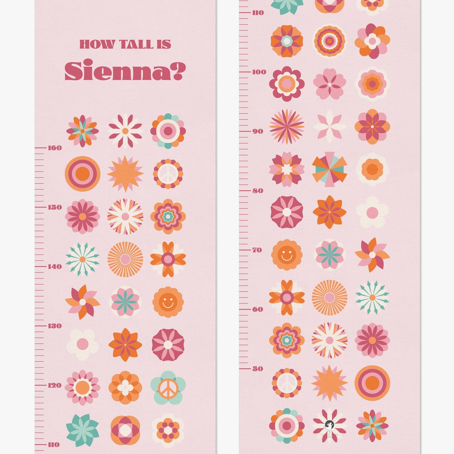 FLOWER POWER PERSONALISED HEIGHT CHART