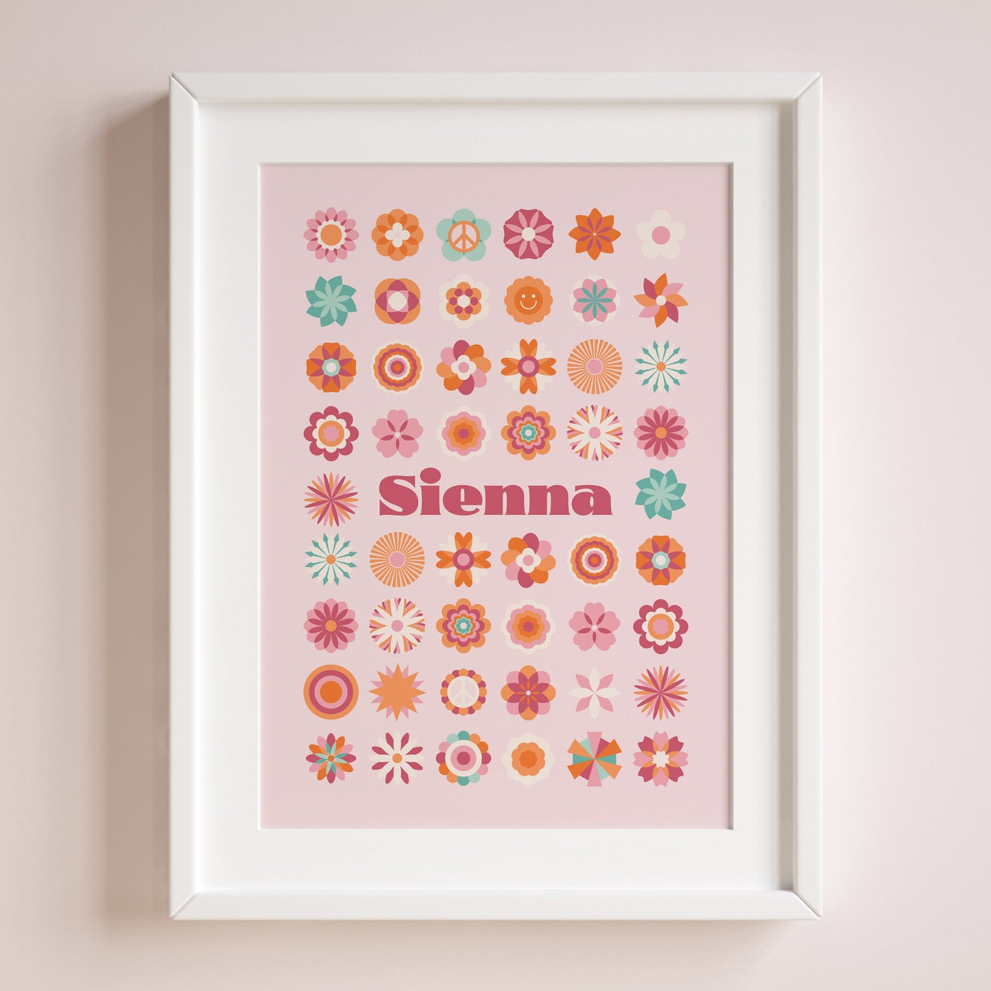 FLOWER POWER PERSONALISED ART PRINT