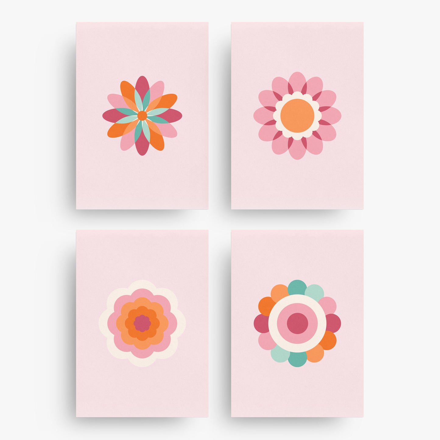 FLOWER POWER SET OF FOUR ART PRINTS