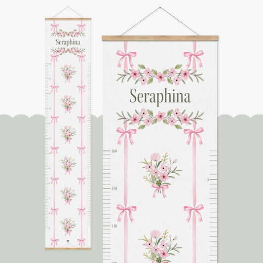 FLOWERS & BOWS BOUQUETS PERSONALISED HEIGHT CHART