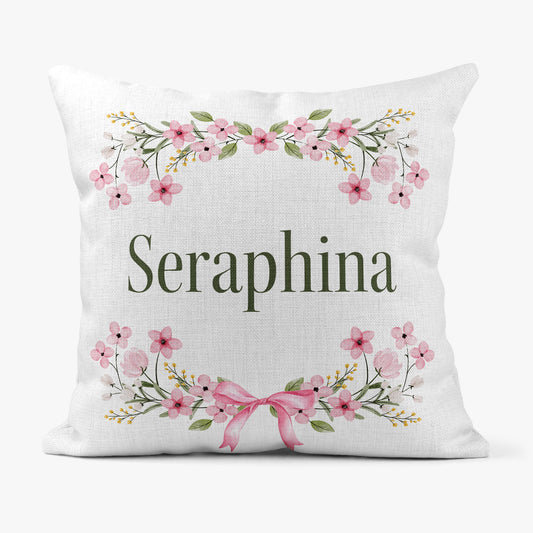 FLOWERS & BOWS PERSONALISED SCATTER CUSHION