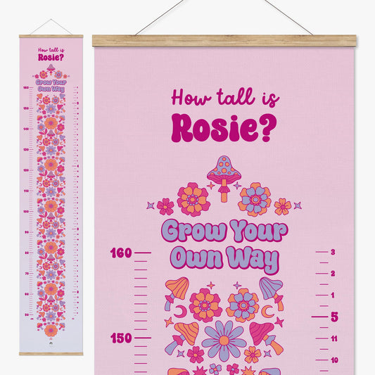 GROOVY GIRL PERSONALISED HEIGHT CHART