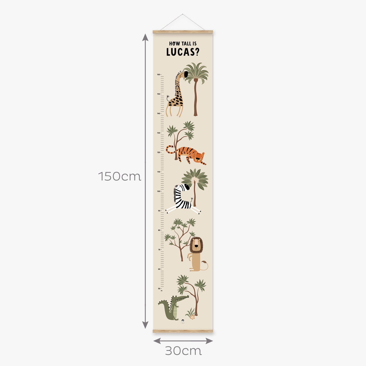 CUTE SAFARI ANIMALS HEIGHT CHART