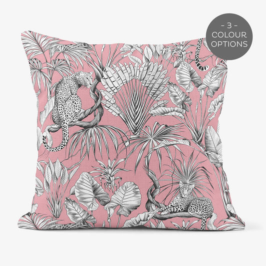 JUNGLE LEOPARD SCATTER CUSHION - BLUSH
