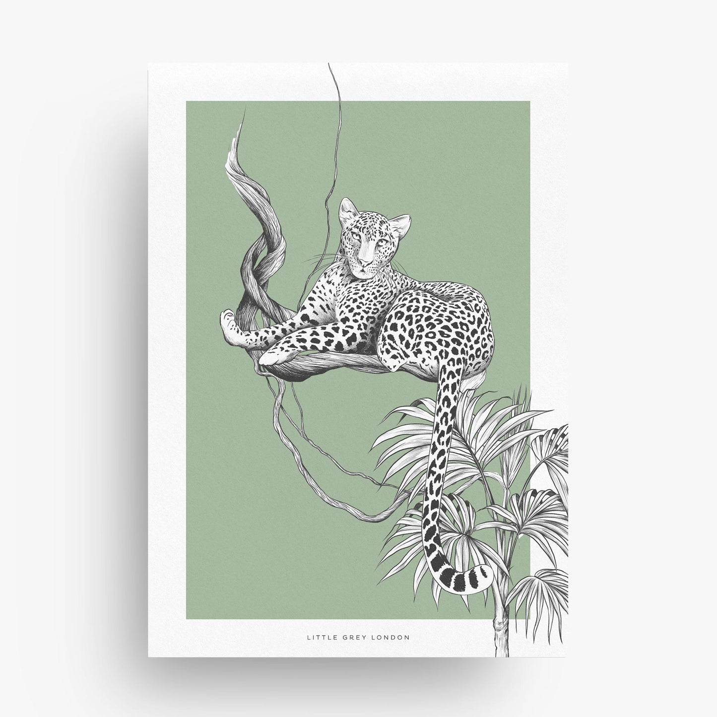 JUNGLE LEOPARD GREEN SET OF 2 ART PRINTS