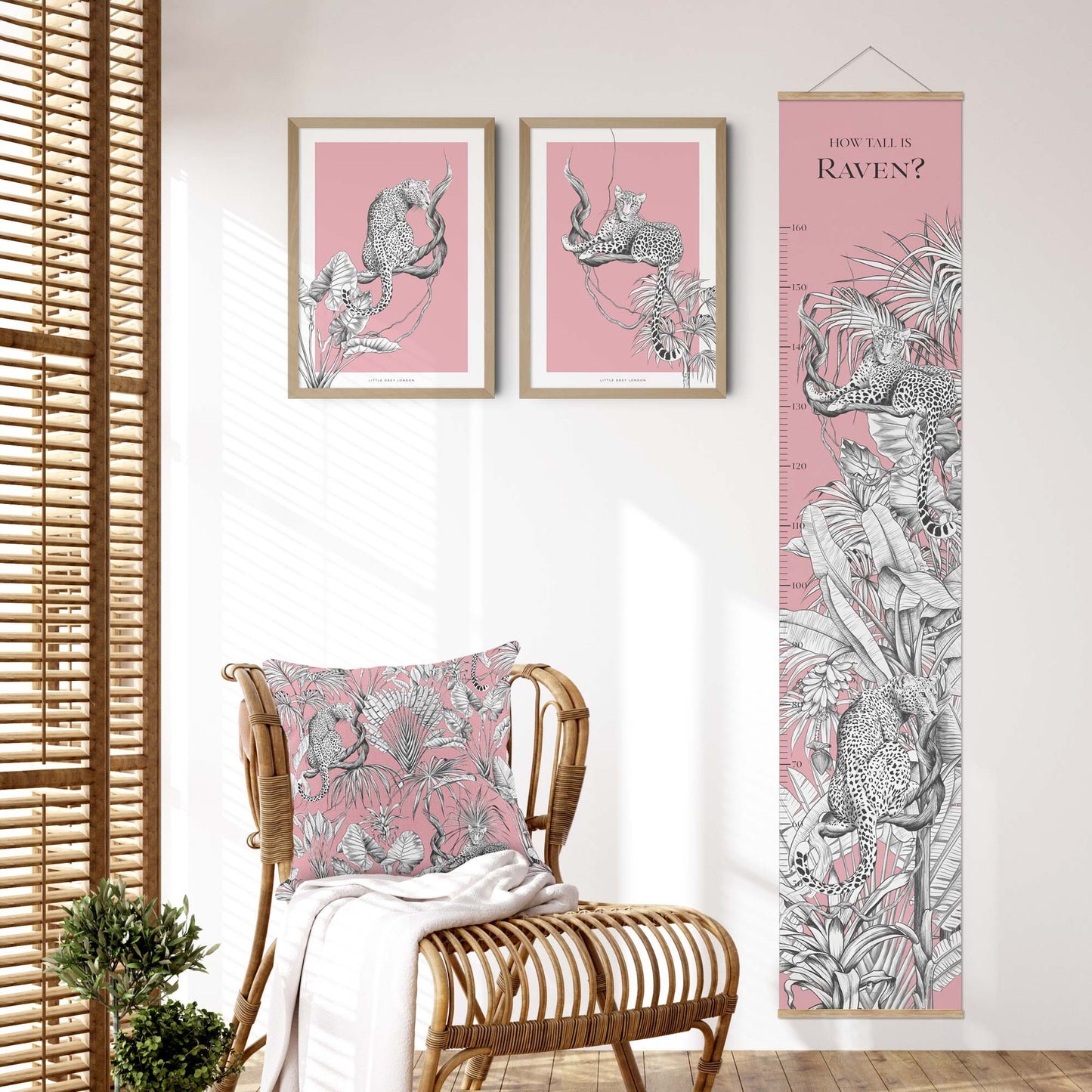 JUNGLE LEOPARD PINK SET OF 2 ART PRINTS