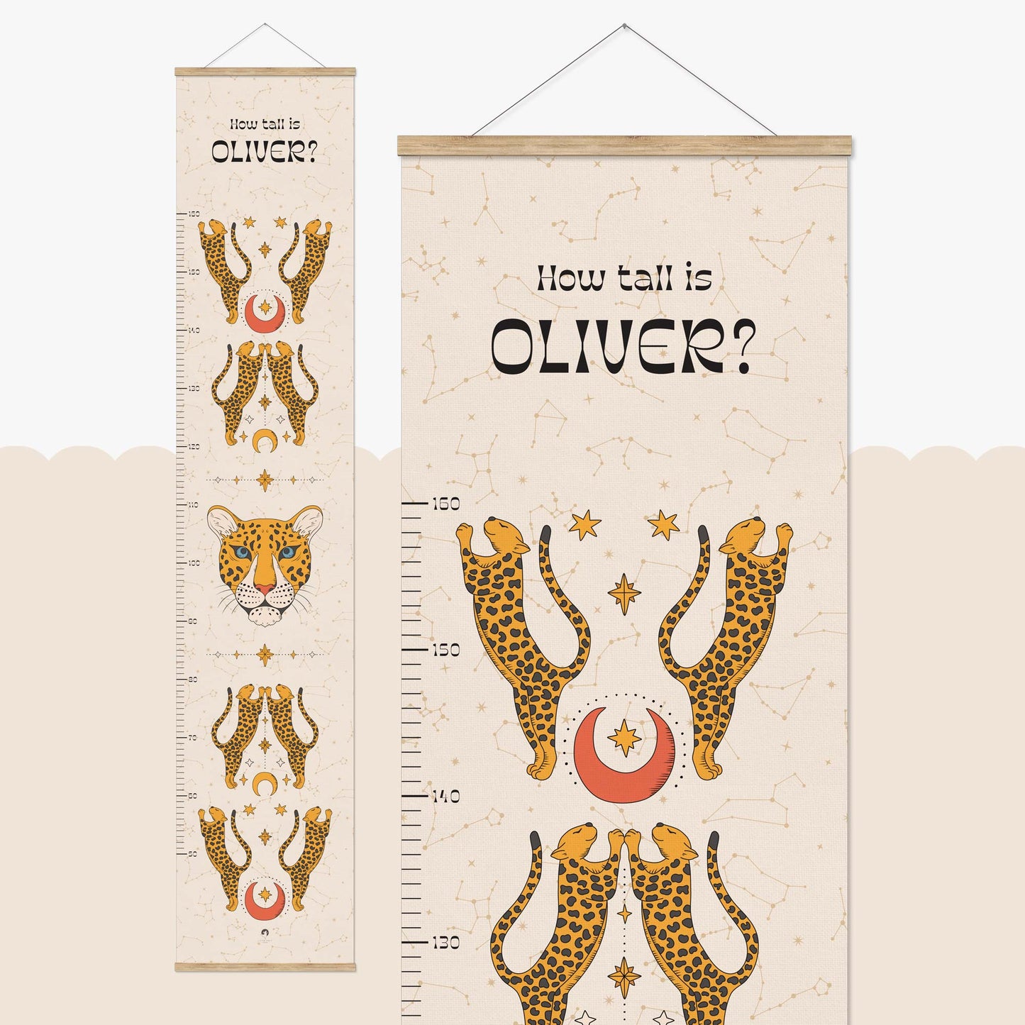 MYSTICAL LEOPARD PERSONALISED HEIGHT CHART