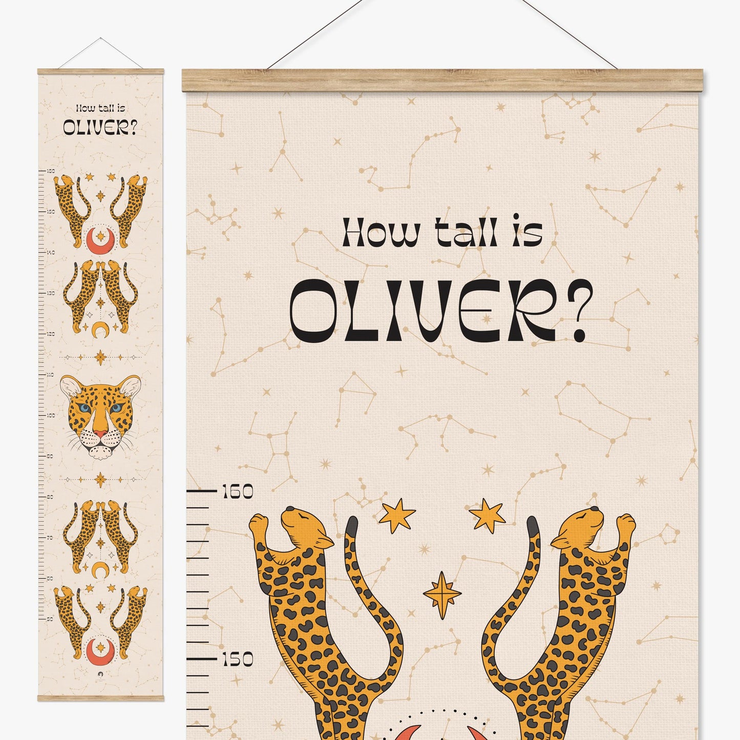 MYSTICAL LEOPARD PERSONALISED HEIGHT CHART