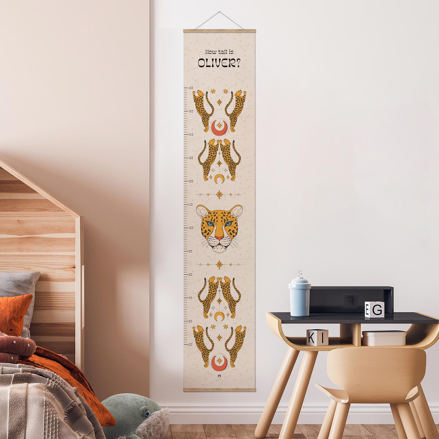 MYSTICAL LEOPARD PERSONALISED HEIGHT CHART