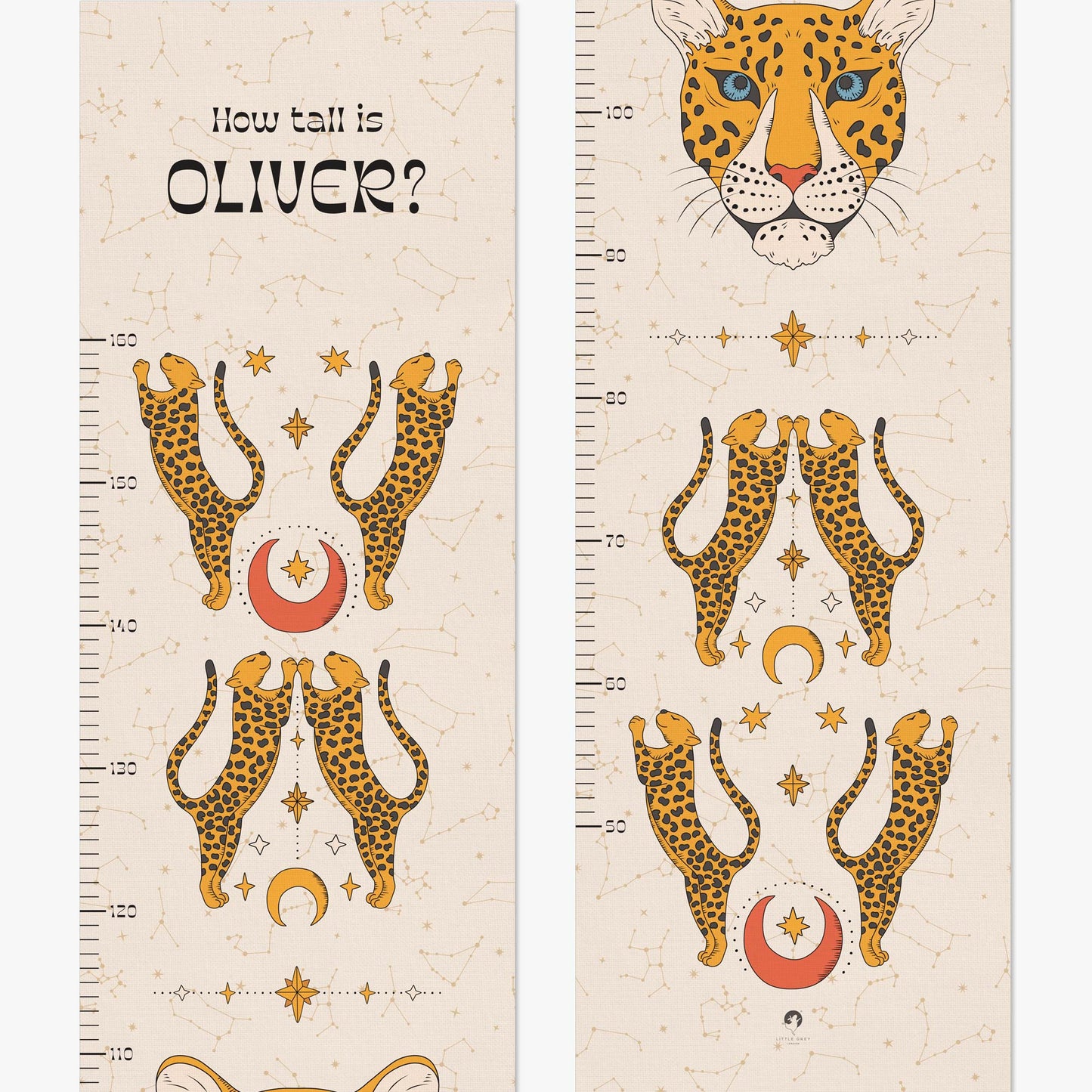 MYSTICAL LEOPARD PERSONALISED HEIGHT CHART