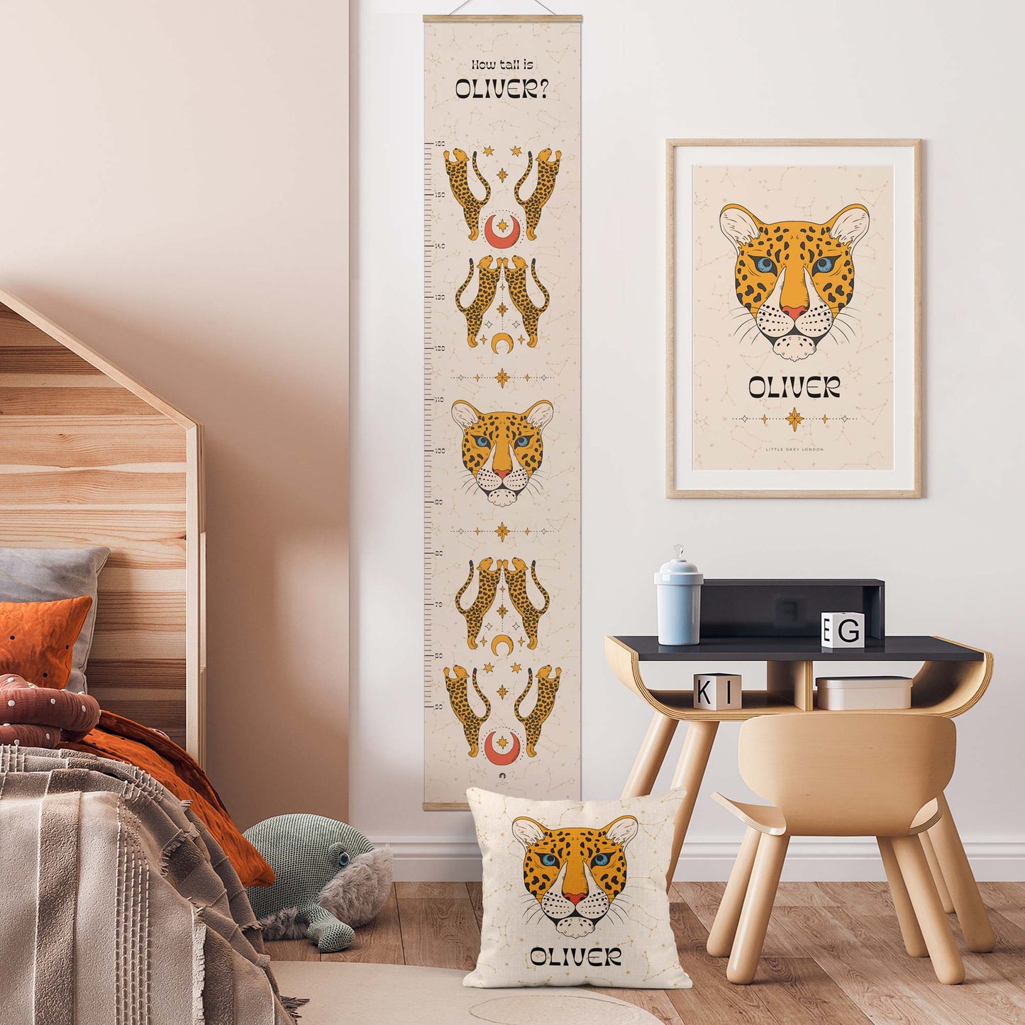 MYSTICAL LEOPARD PERSONALISED HEIGHT CHART